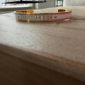 Dior Code Bangle Gold and White Enamel Cuff Dior Bracelet Jewelry
